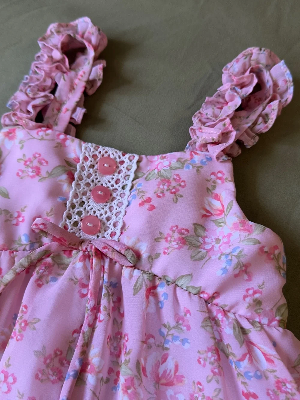 Jona Michelle Pink Floral Tie-Shoulder Dress